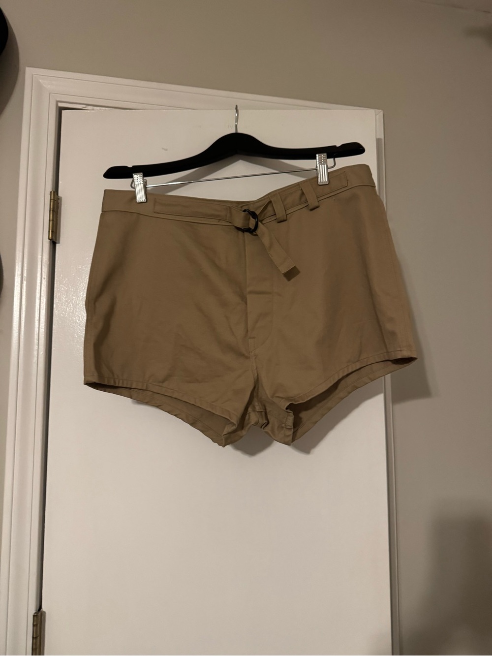 NWT High-Waist Belted Khaki Shorts vintage military issued swim shorts belt